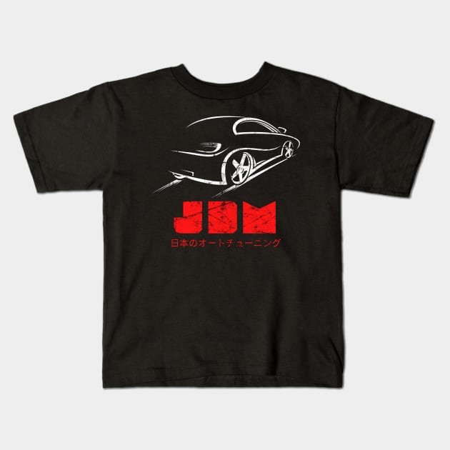 JDM Tuning Japan Car Motorsport Tuner Mechanic Kids T-Shirt by Foxxy Merch